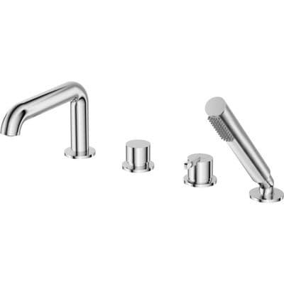 Mitigeur 4 trous pour montage sur bord de baignoire Deante Silia en chromé