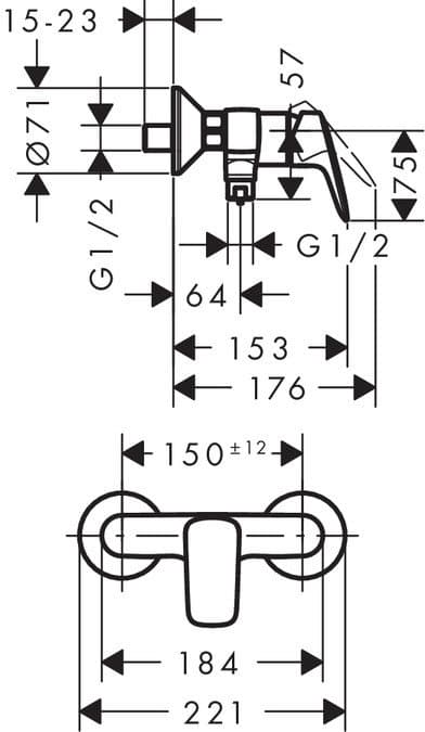 Mitigeur de douche Hansgrohe Logis - vue 3