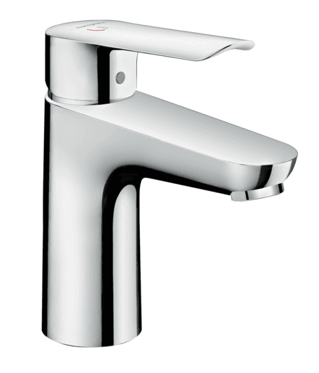 Mitigeur de lavabo Hansgrohe Logis E 100 CoolStart en laiton chromé avec tirette et vidage