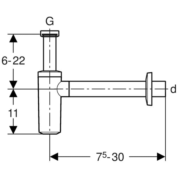 Siphon chromé autonettoyant Ø 40 mm Geberit pour lavabo - vue 5