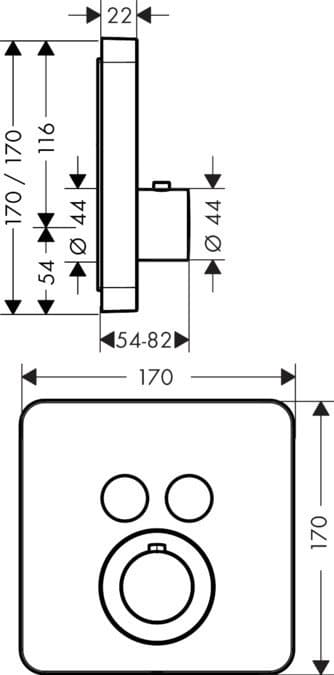 Set de finition pour mitigeur thermostatique encastré Axor ShowerSelect - vue 4