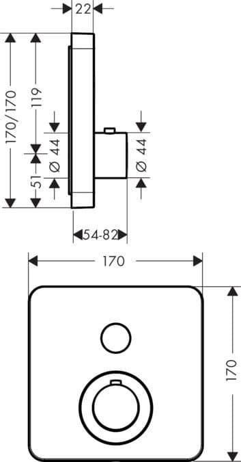 Set de finition pour mitigeur thermostatique Axor ShowerSelect - vue 4