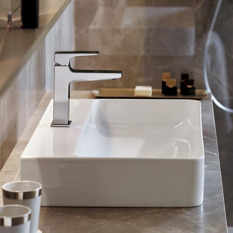Mitigeur de lavabo Hansgrohe Metropol 110 CoolStart en laiton chromé avec poignée manette et bonde push-open - vue 3