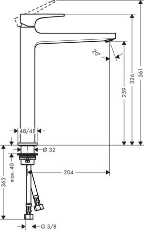 Mitigeur de lavabo Hansgrohe Metropol 260 en bronze brossé avec bonde push-open - vue 4