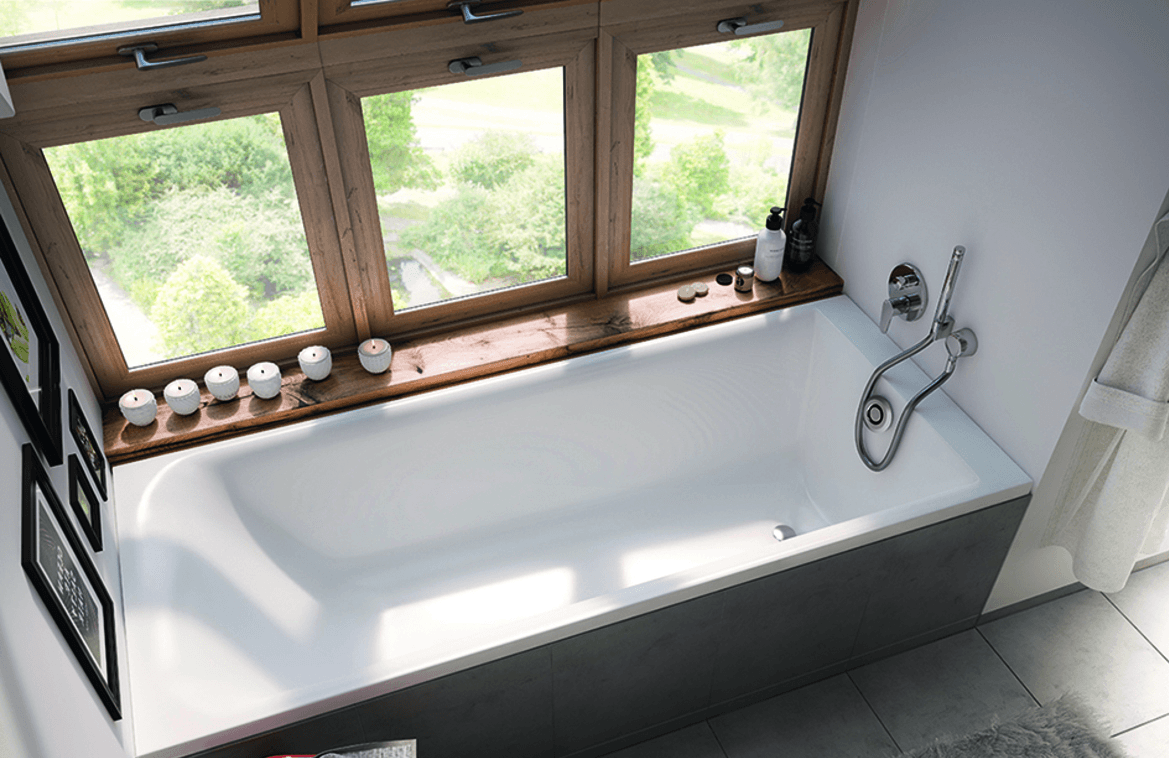 Baignoire rectangulaire Geberit Rekord 170 x 75 cm avec pieds - vue 3