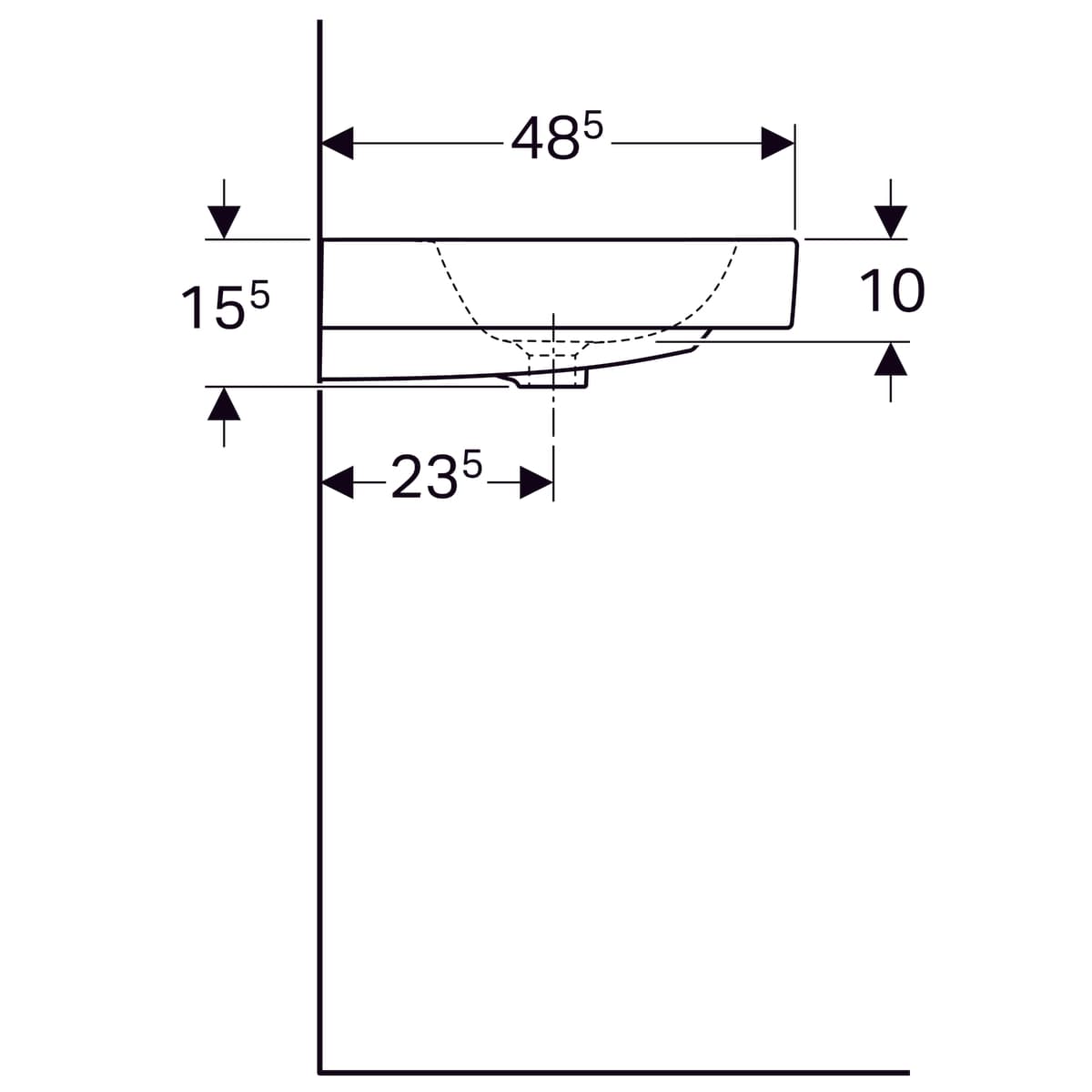 Plan-vasque Geberit iCon 75 cm - vue 6