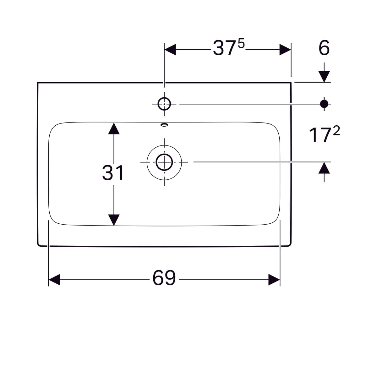 Plan-vasque Geberit iCon 75 cm - vue 7