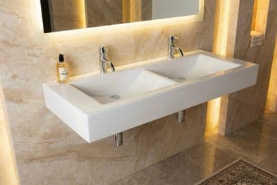 Plan-vasque double Spazio 120 cm