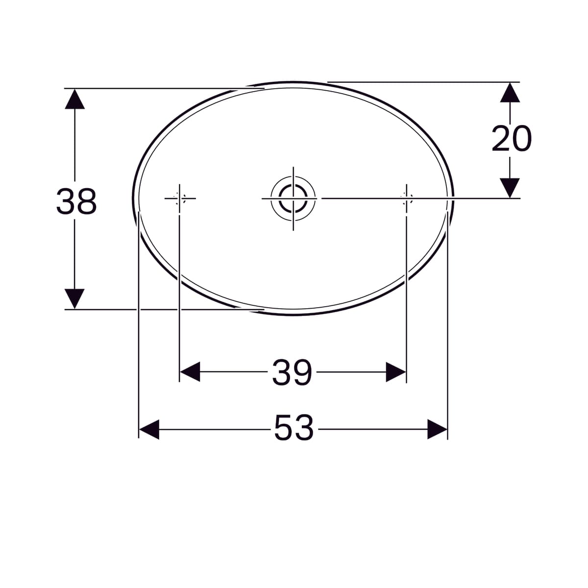 Vasque bol Geberit VariForm ovale 55 x 40 cm - vue 6