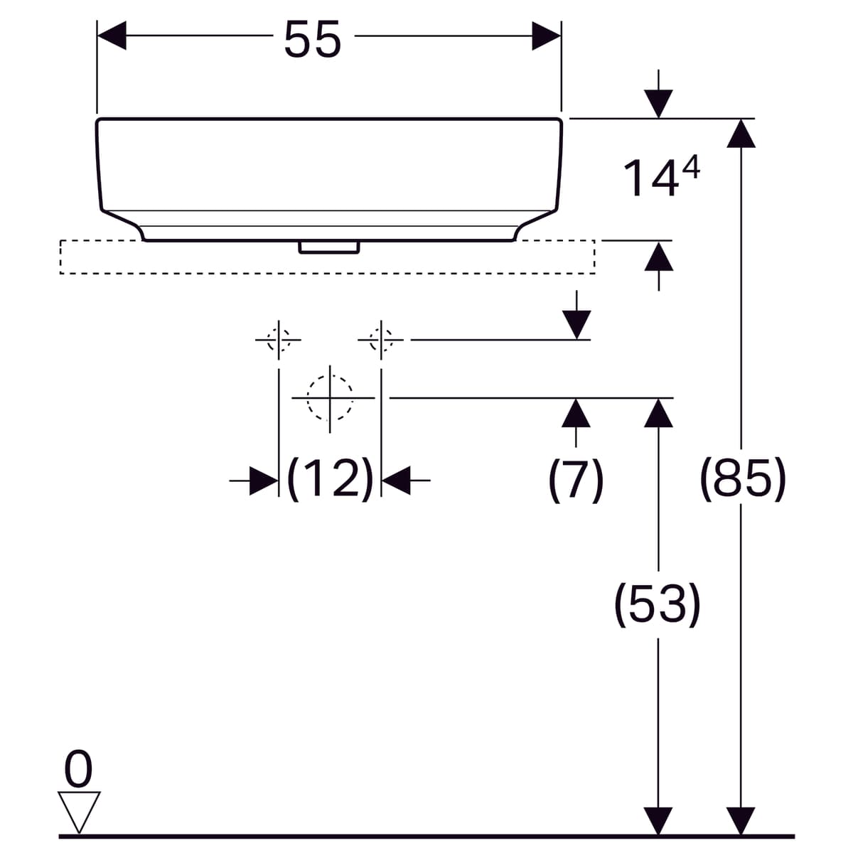 Vasque bol Geberit VariForm ovale 55 x 40 cm - vue 7