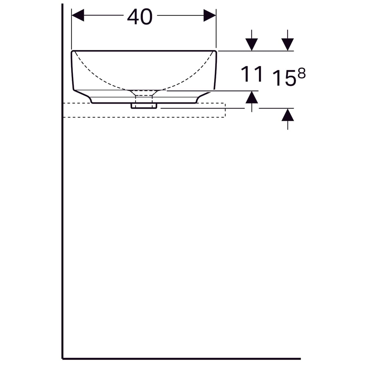 Vasque bol Geberit VariForm ovale 55 x 40 cm - vue 8
