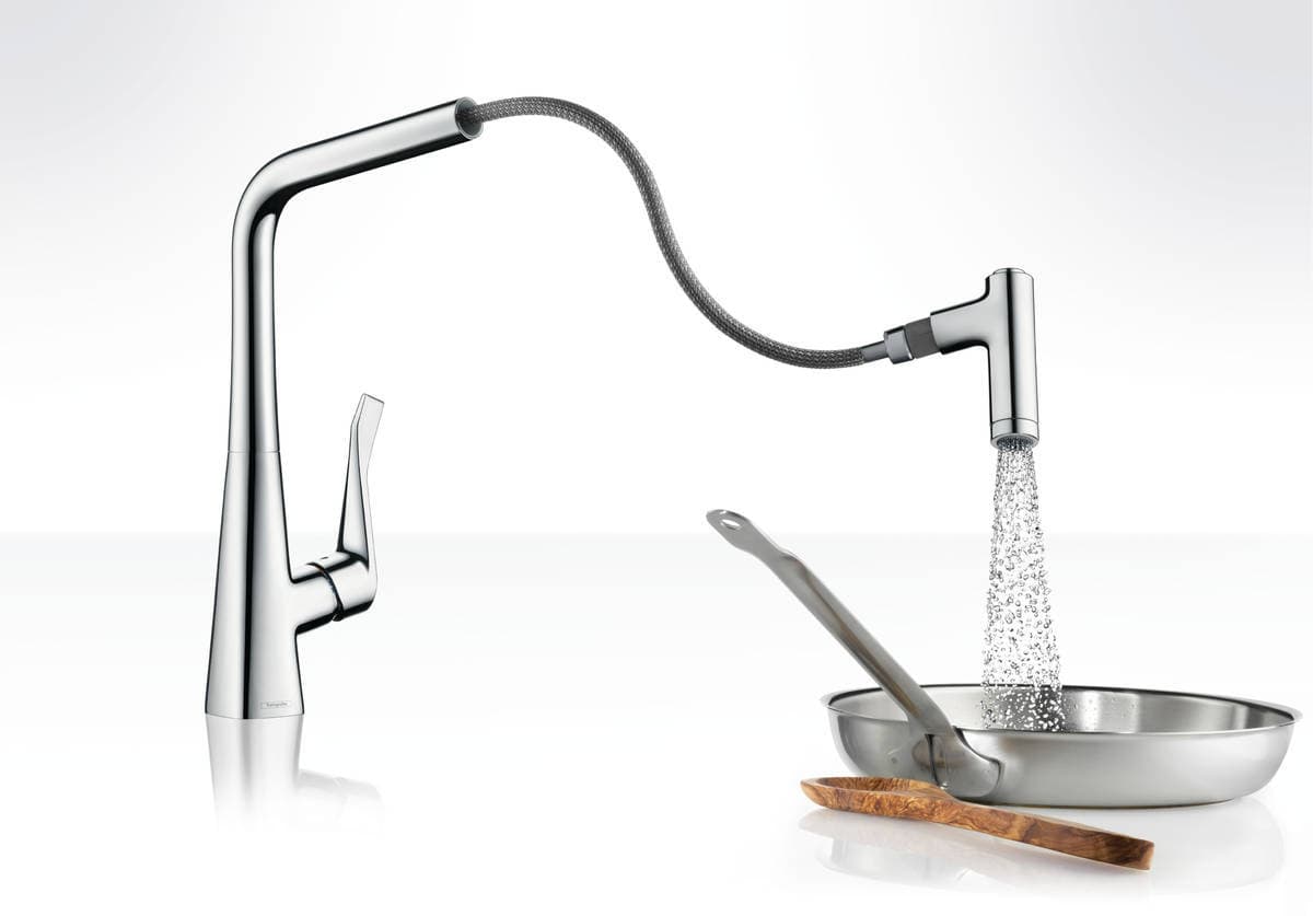 Mitigeur de cuisine Metris Select M71 320 avec douchette extractible 2 jets - vue 3