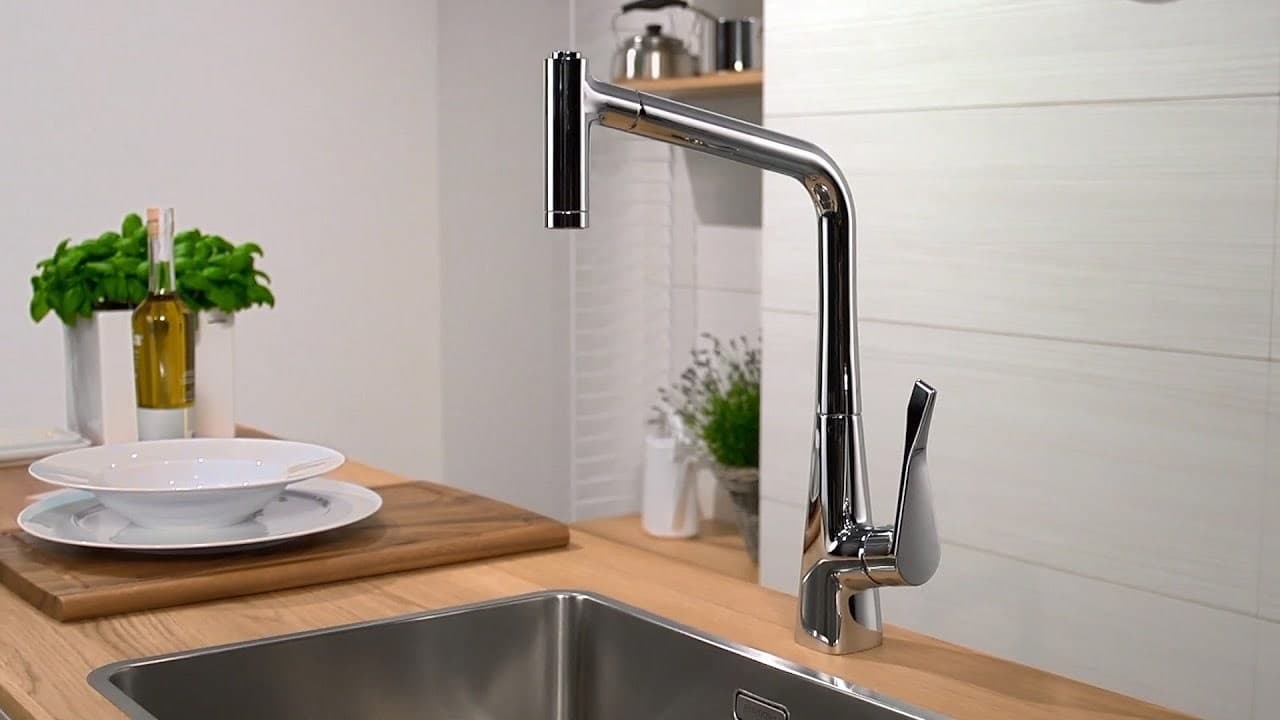 Mitigeur de cuisine Metris Select M71 320 avec douchette extractible 2 jets - vue 4
