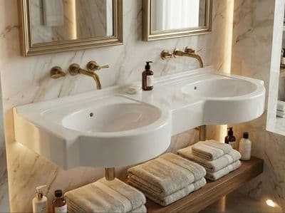 Plan-vasque double Riviera 140 ou 160 cm