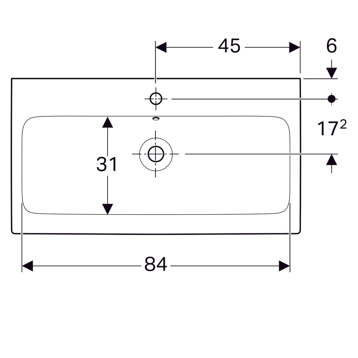 Plan-vasque Geberit iCon 90 cm - vue 6