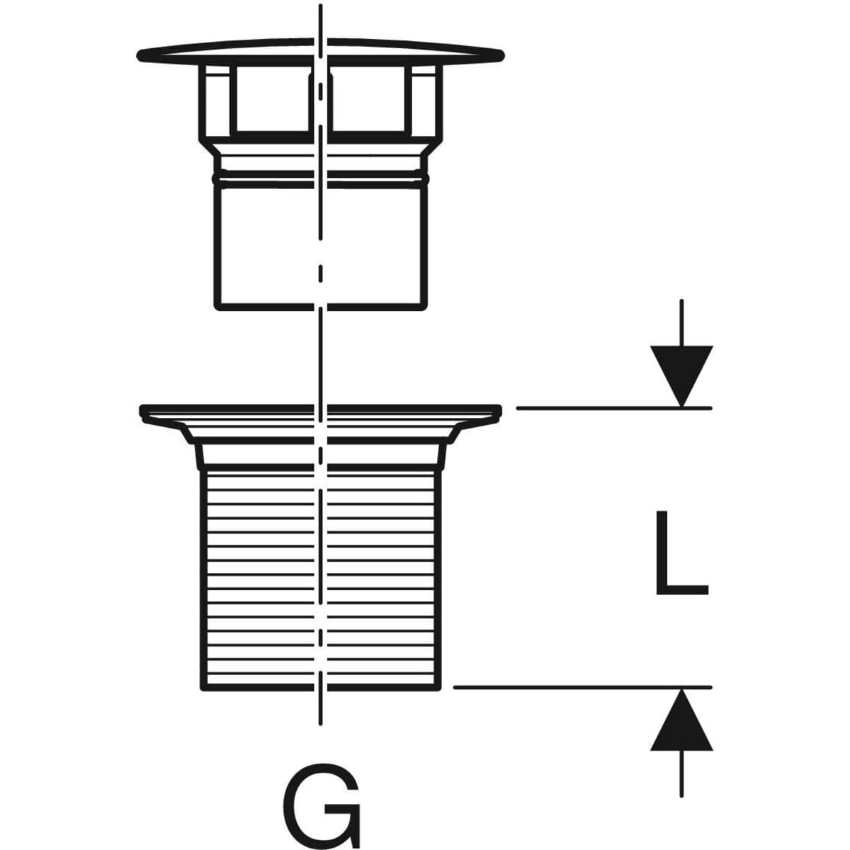 Bonde Geberit  à écoulement libre et recouvrement de soupape pour lavabo (longueur de filetage 8 cm) - vue 4