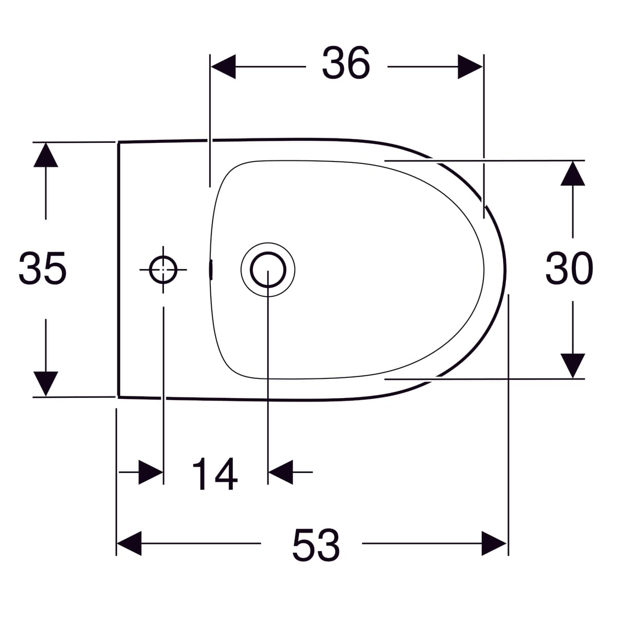 Bidet suspendu Geberit Selnova - vue 5
