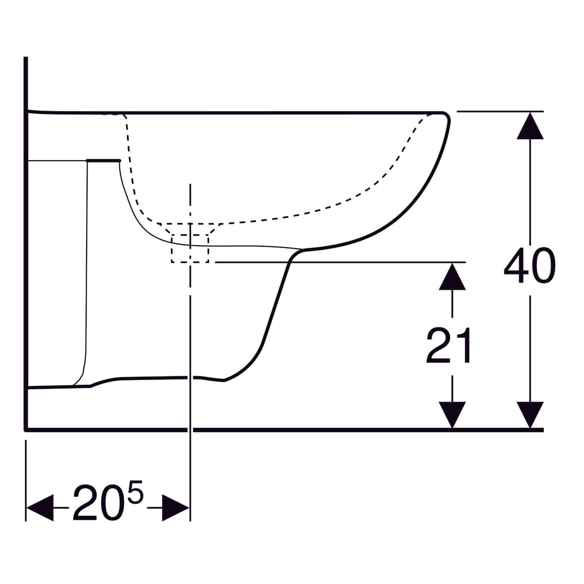 Bidet suspendu Geberit Selnova - vue 7