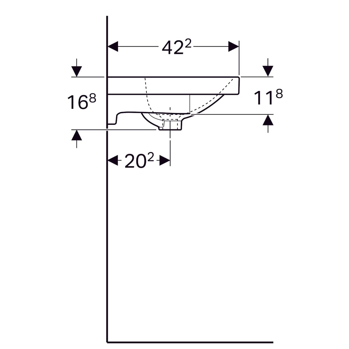Plan-vasque Geberit Acanto 90 cm - vue 7