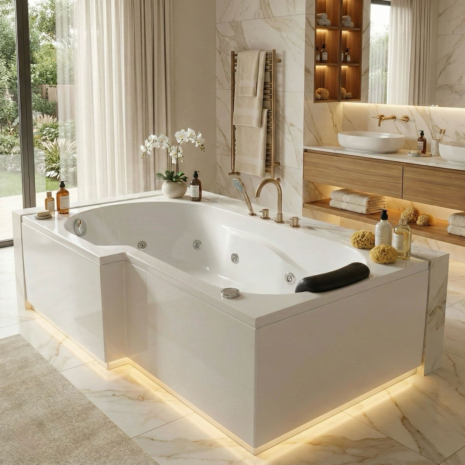 Baignoire Twin gauche hydromassage simple 160 x 85 cm