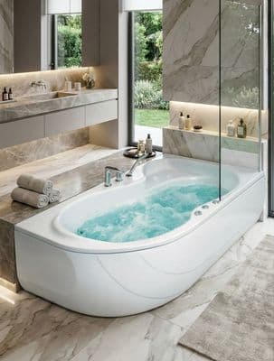 Baignoire Oasis droite hydromassage mixte 160 x 90 cm