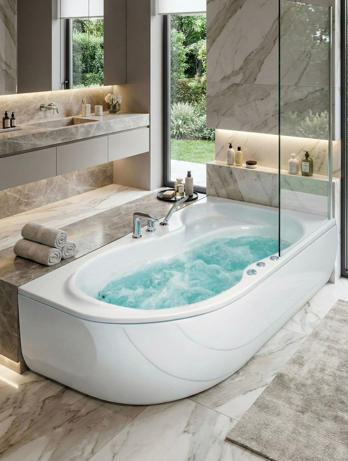 Baignoire Oasis droite hydromassage mixte 160 x 90 cm