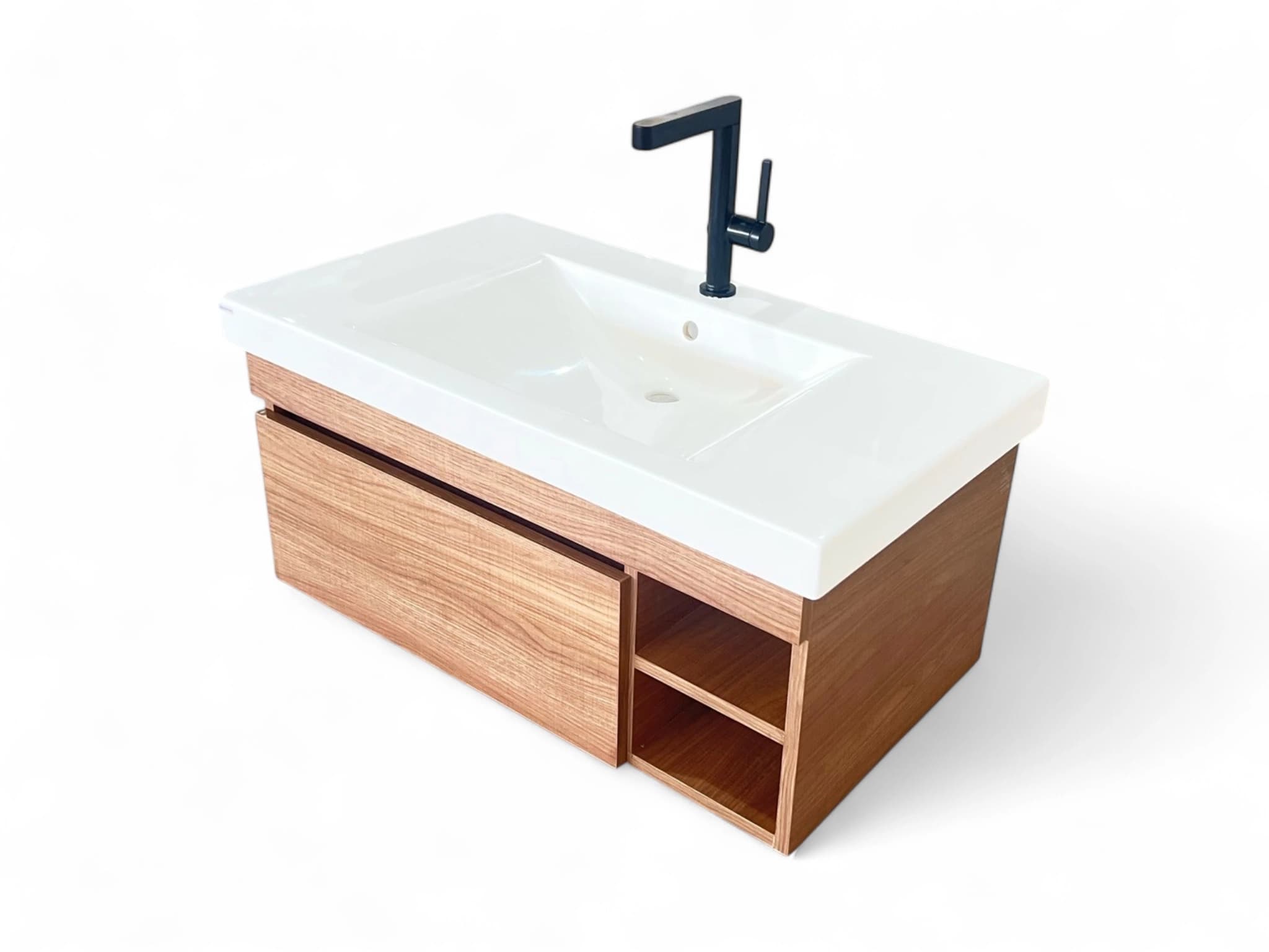 Meuble de salle de bains Spazio 90 cm à un tiroir avec niches (sans vasque) - vue 20