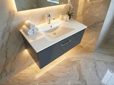 Meuble de salle de bains Comete 96 cm à un tiroir (sans vasque)