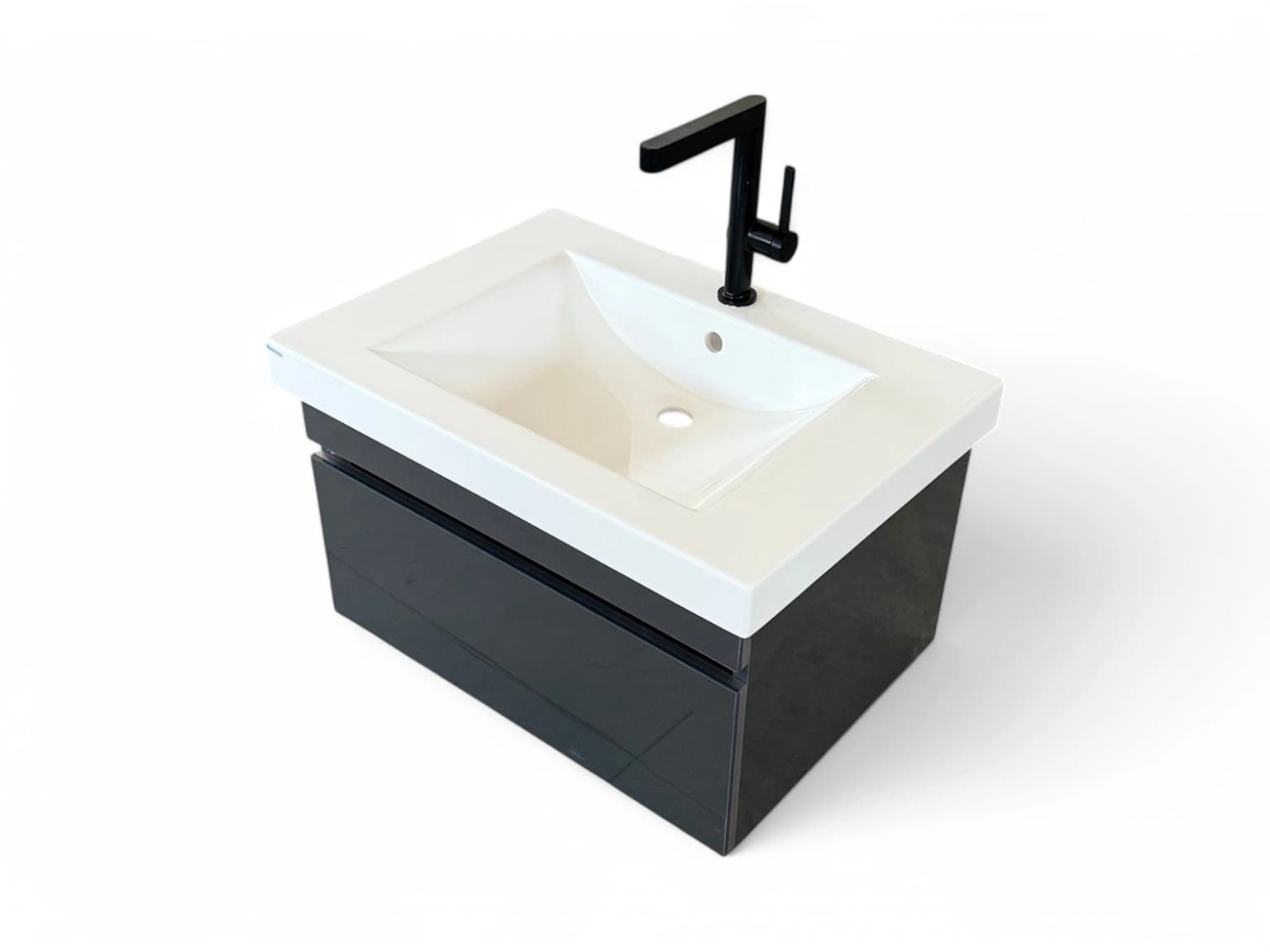Meuble de salle de bains Spazio 70 cm à un tiroir (sans vasque) - vue 9