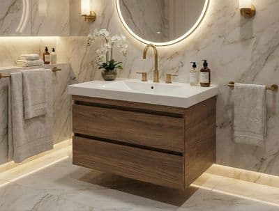 Meuble de salle de bains Spazio 80 cm à deux tiroirs (sans vasque)