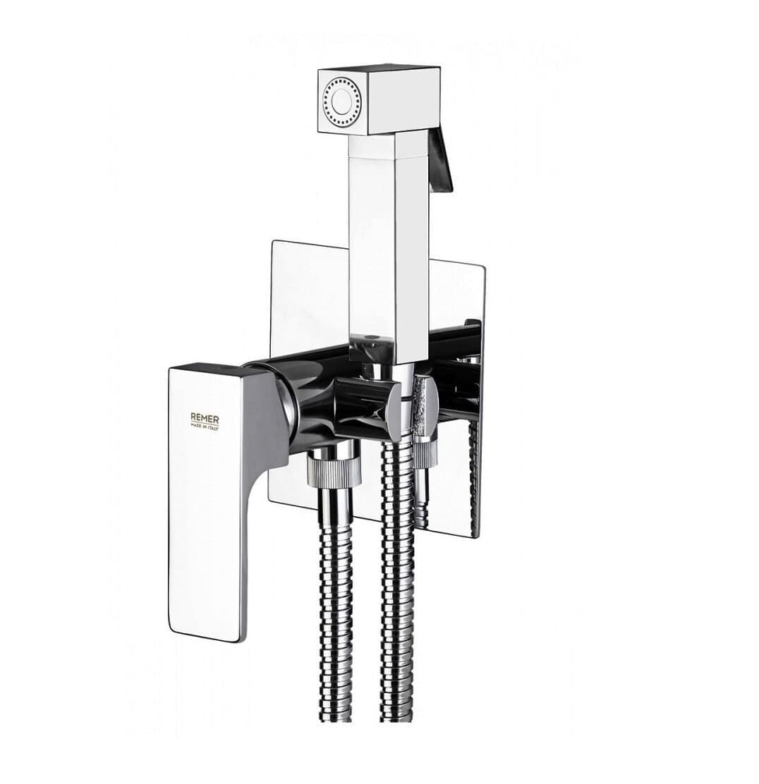 Ensemble hygiénique de WC avec mitigeur encastré Remer Absolute en laiton chromé