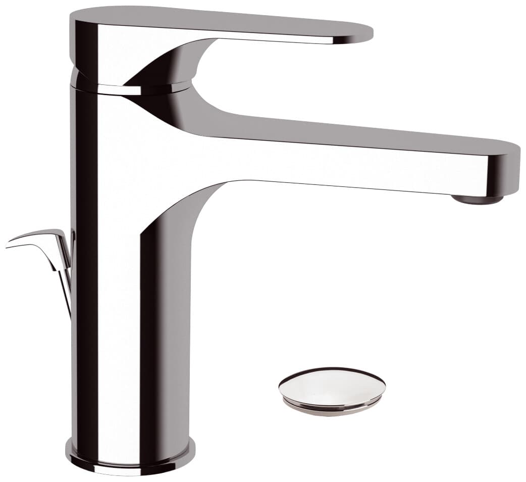 Mitigeur de lavabo Remer Classline 106 en laiton chromé avec tirette et vidage