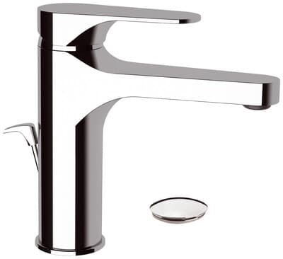 Mitigeur de lavabo Remer Classline 106 en laiton chromé avec tirette et vidage