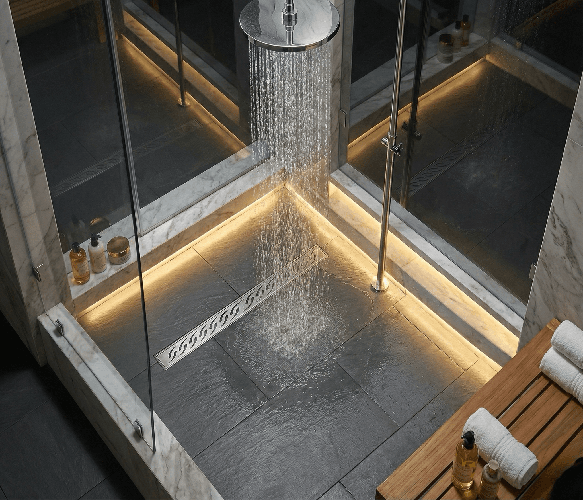 Canivelle de douche Wirquin Venisio 70 cm avec grille gouttes d’eau - débit d'évacuation 84 L/min - vue 4