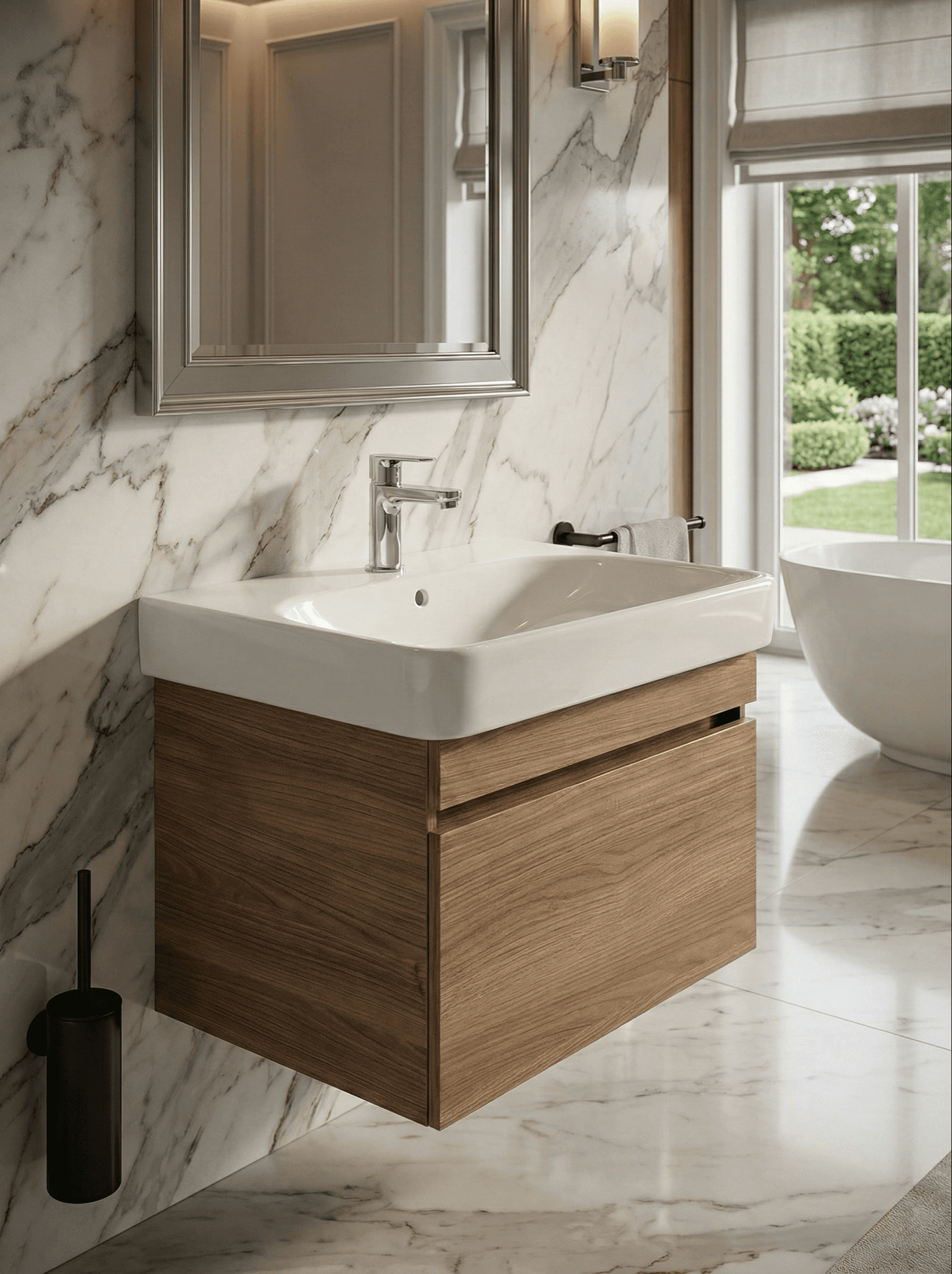 Meuble de salle de bains à un tiroir pour lavabo Geberit Smyle 60 cm (sans vasque) - vue 3