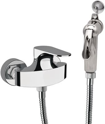 Ensemble hygiénique de WC avec mitigeur apparent Remer Classline en laiton chromé
