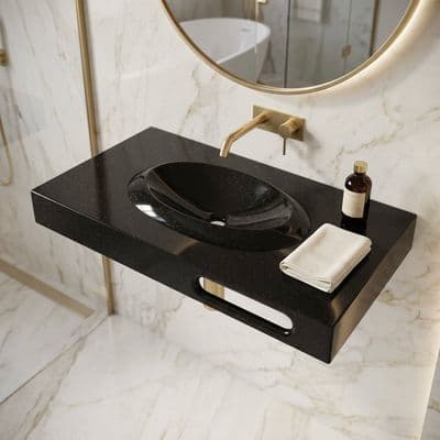 Plan AquaStone 90 cm granité noir