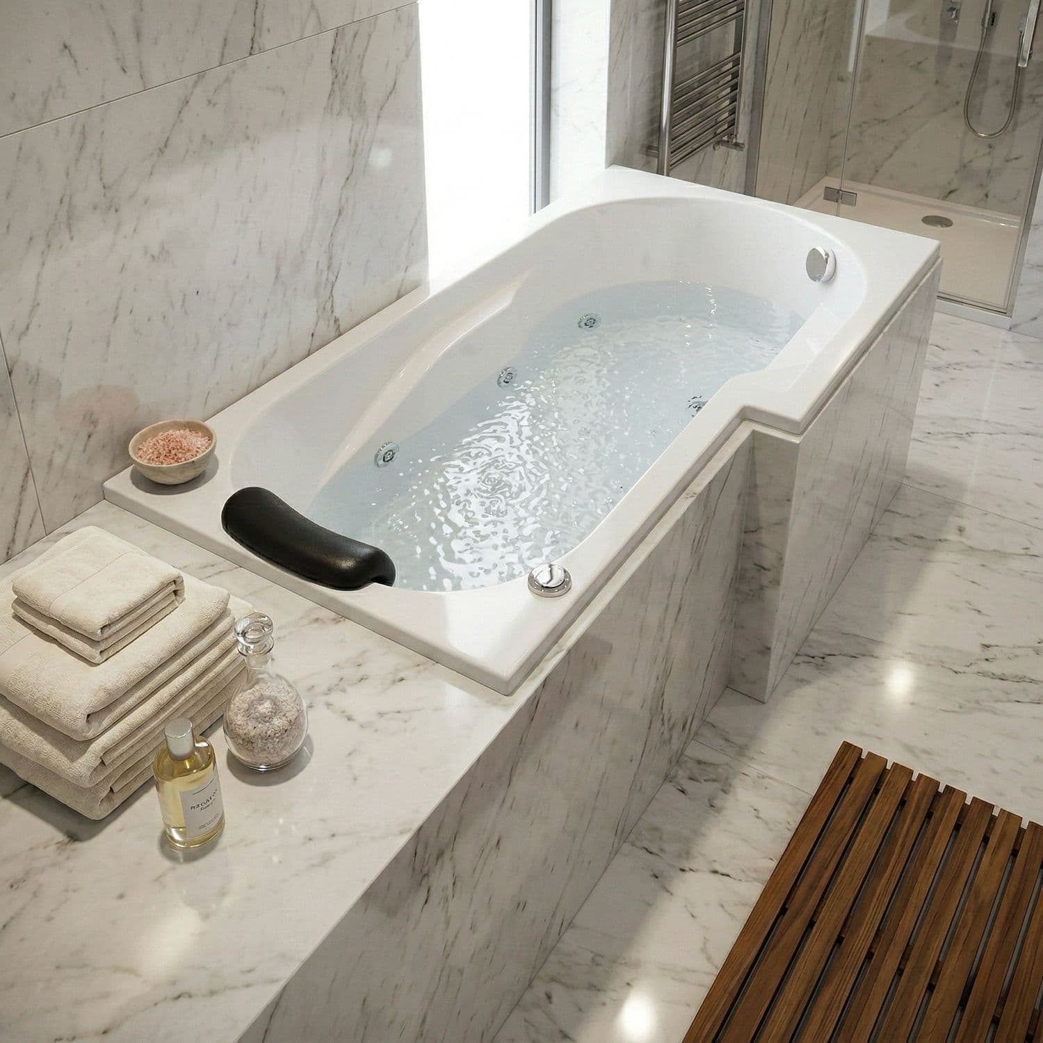 Baignoire Twin droite hydromassage simple 160 x 85 cm