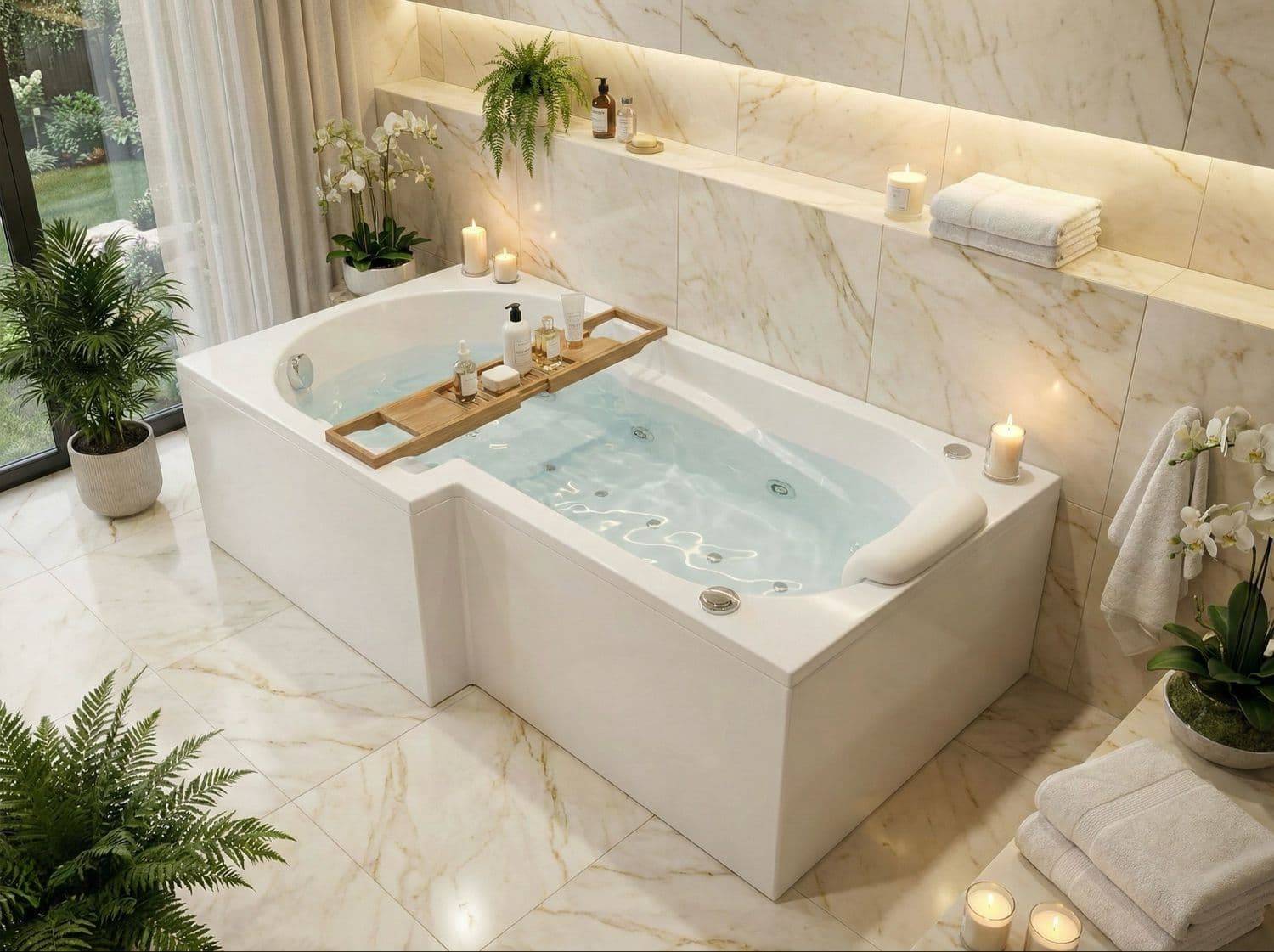 Baignoire Twin gauche hydromassage mixte 160 x 85 cm