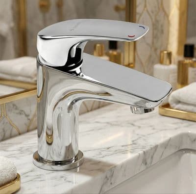 Mitigeur de lavabo Deante Cynia 87 avec bonde clic-clac en chromé
