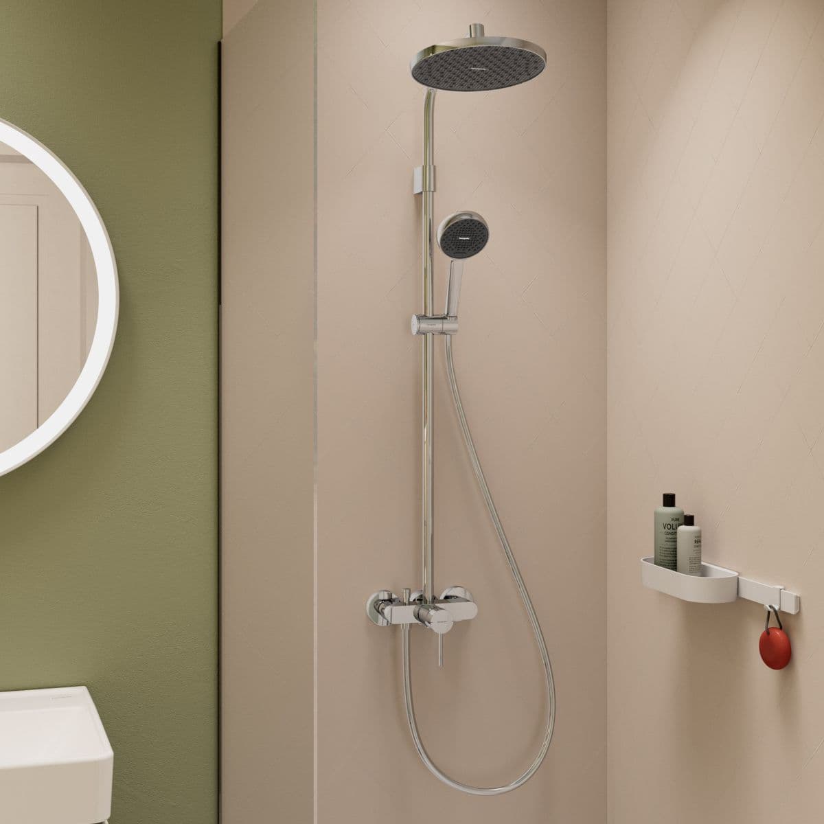 Colonne de douche Showerpipe Hansgrohe Activera S 240 1 jet avec mitigeur EcoSmart - vue 3