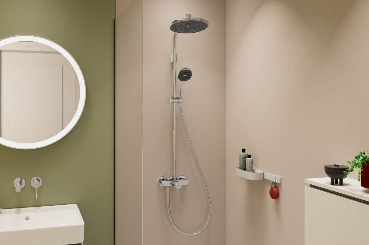 Colonne de douche Showerpipe Hansgrohe Activera S 240 1 jet avec mitigeur EcoSmart - vue 5