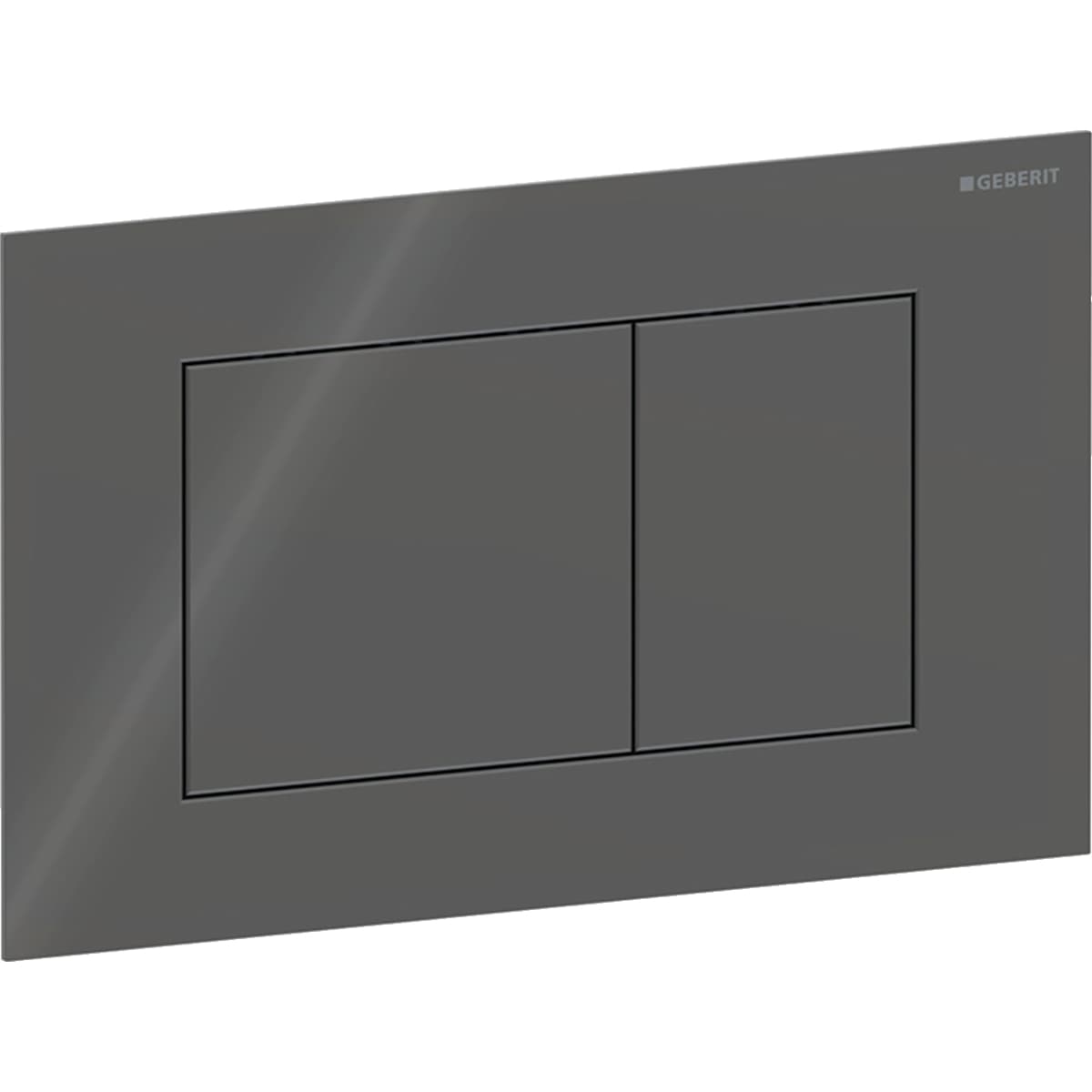 Plaque de déclenchement Geberit Sigma40 square / Verre brillant gris velouté - vue 3