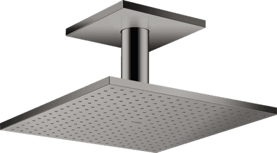 Douche de tête Axor ShowerSolutions 300 1 jet avec raccordement plafond en noir chromé poli
