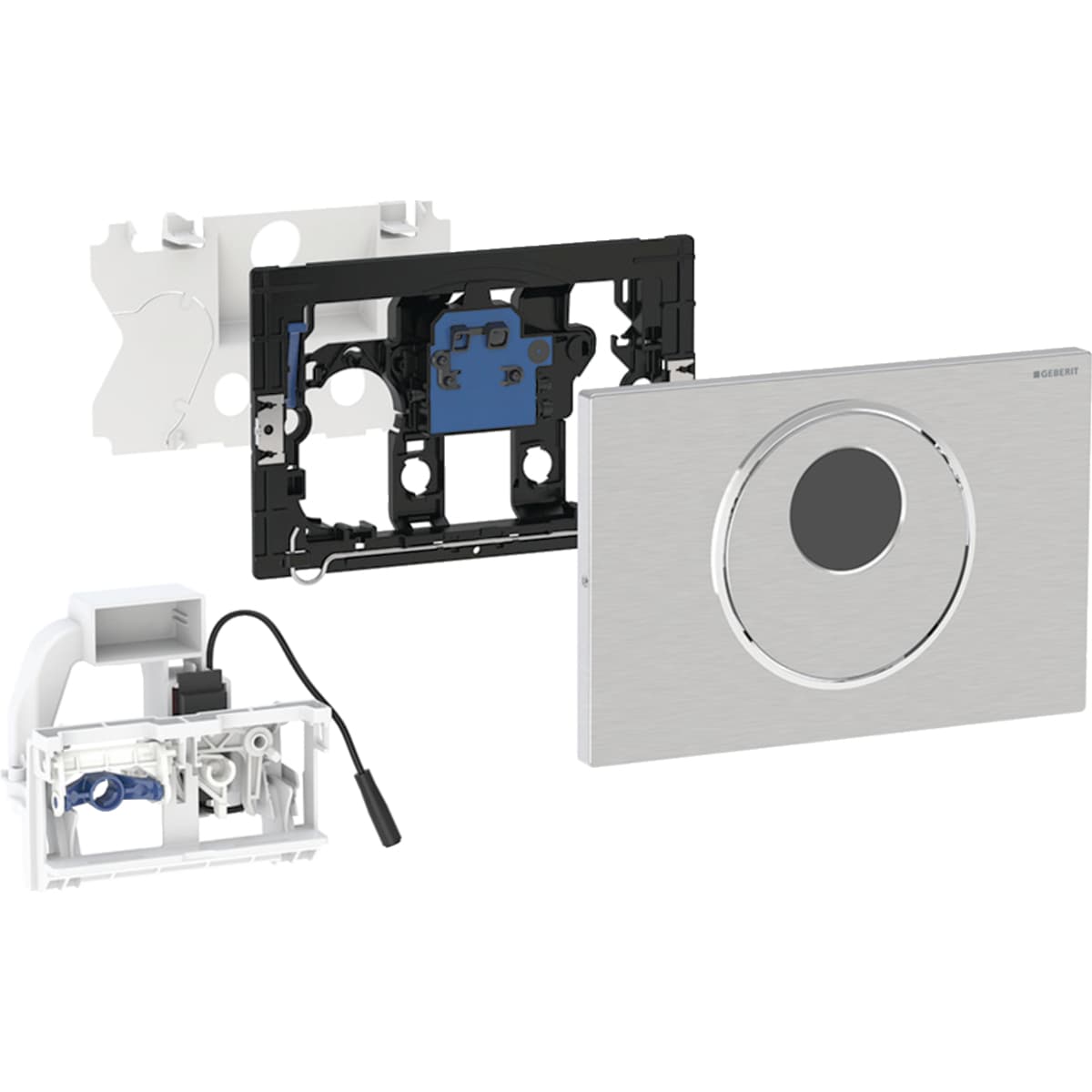 Plaque de déclenchement infrarouge Geberit Sigma10 électronique à visser pour réservoir à encastrer Sigma 12 cm / Chromé brossé / Anti-vandalisme - vue 5