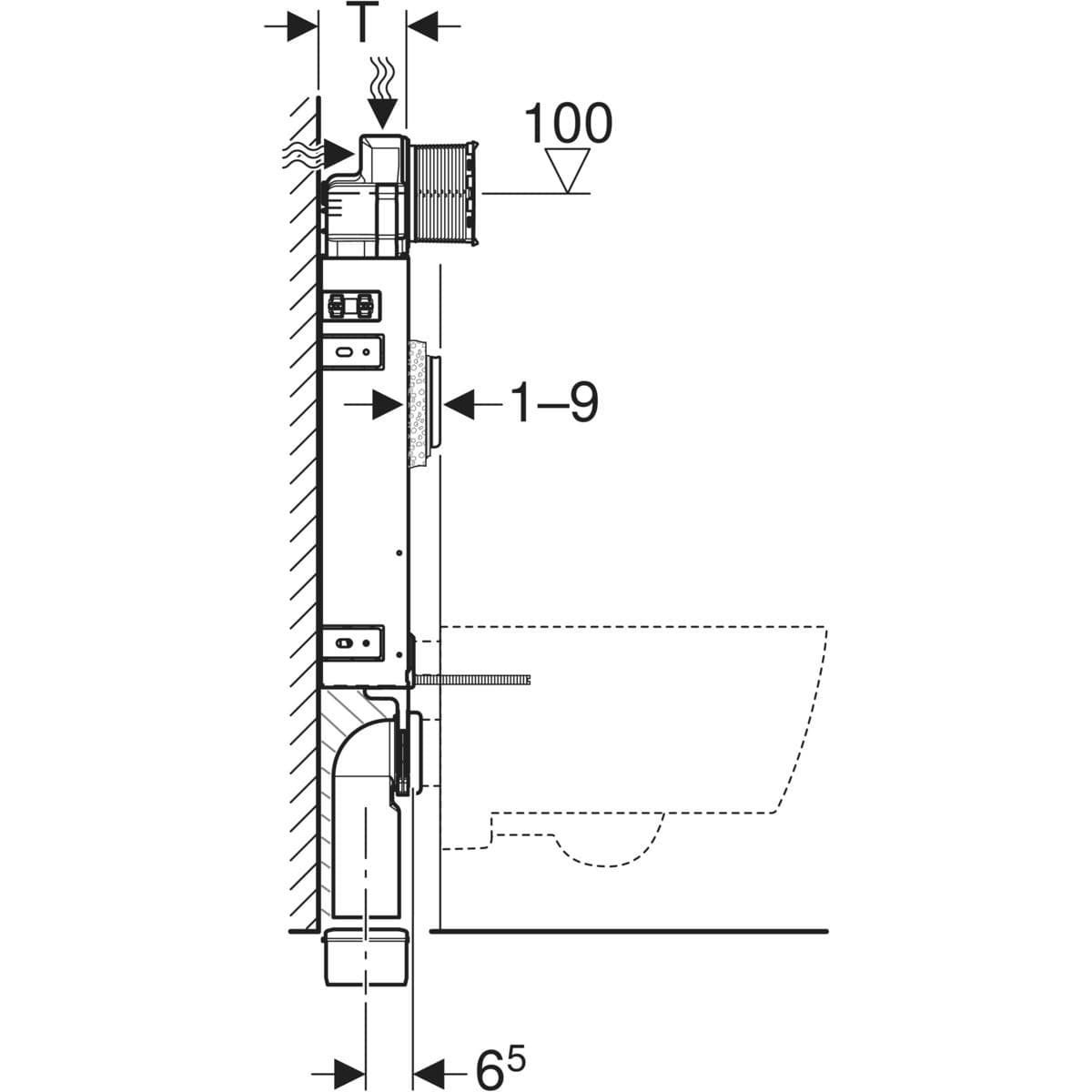 Bâti-support Geberit Combifix Sigma 12 cm pour montage dans parois maçonnées - vue 13
