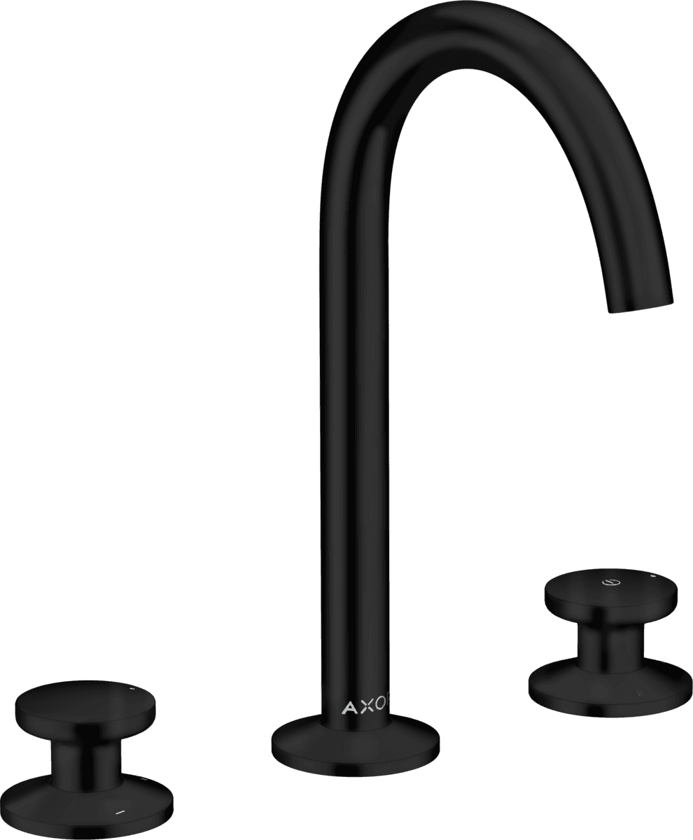 Mélangeur de lavabo 3 trous Axor One 170 surélevé avec bonde push-open en noir mat