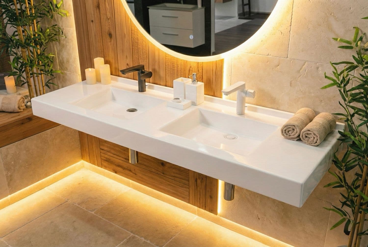 Plan-vasque double Vita 160 cm